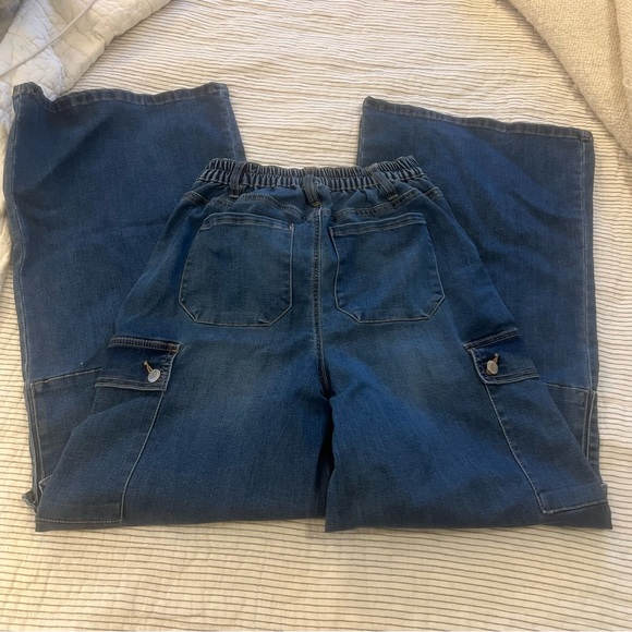 NWT NOBO Dark Wide Leg Cargo Jeans xsmall - Picture 5 of 5